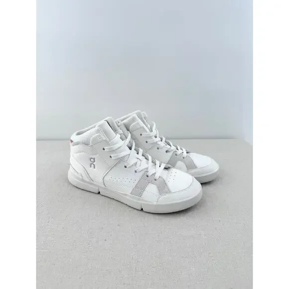 On Cloud The Roger Clubhouse Lace Up Mid Sneakers White Sand Women's Size 8 - Picture 4 of 7
